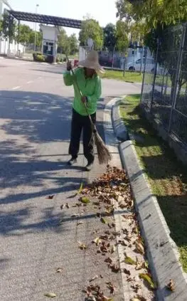 Outdoor Landscape Cleaning at Taman Nusa Sentral - landscape maintenance Johor Bahru JB by Greenish Landscape
